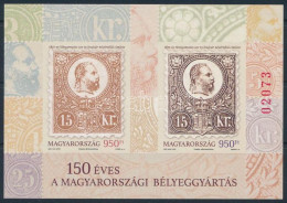 ** 2021 150 éves A Magyarországi Bélyeggyártás Vágott Blokk Piros Sorszámmal - Other & Unclassified