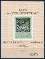 ** 1993 125 éves A Magyar Okmánybélyeg Emlékív (3.500) - Andere & Zonder Classificatie
