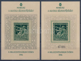 ** 1996 Magyar Bélyeggyűjtésért A Millecentenárium évében 2 Db Emlékív, Az Egyik Sorszámmal, A Másik Sorszám Nélkül - Otros & Sin Clasificación