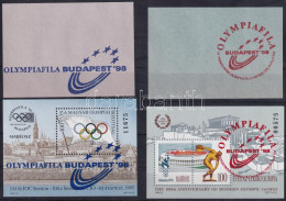 ** 1996 +1997 100 éves Az újkori Olimpia 2 Db Emlékív Mindkettőn OLYMPIAFILA BUDAPEST Felülnyomással + A Felülnyomás Pró - Andere & Zonder Classificatie