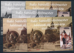 ** 2005/7 Italo Santelli Vívómester 5 Db-os Emlékív Garnitúra Azonos No. 006 - Autres & Non Classés