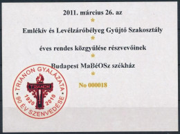 ** 2011 ELGYÜSZ Emlékív - Altri & Non Classificati