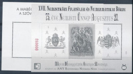 ** 2013 XVII. Nemzetközi Filatéliai és Numizmatikai Börze Vágott Feketenyomat Emlékívpár, "A MABÉOSZ ELNÖKSÉGÉNEK AJÁNDÉ - Otros & Sin Clasificación