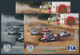 ** 2023 6. Különleges Technikai Sportok Autocross 3 Db-os Emlékív Garnitúra, Közte Feketenyomat Azonos No. 0031 - Otros & Sin Clasificación
