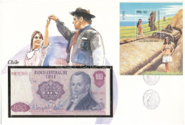 Chile 1983. 100P Felbélyegzett Borítékban, Bélyegzéssel T:AU Chile 1983. 100 Pesos In Envelope With Stamp And Cancellati - Ohne Zuordnung