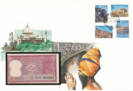 India DN 2R Felbélyegzett Borítékban, Bélyegzéssel T:I  India ND 2 Rupees In Envelope With Stamp And Cancellation C:UNC - Unclassified