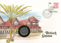 Guyana 1985. 25c, Felbélyegzett Borítékban, Bélyegzéssel, Német Nyelvű Leírással T:1 Guyana 1985. 25 Cents In Envelope W - Unclassified