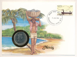 Kelet-Karibi Államok / Nevis 1965. 50c Cu-Ni "II. Erzsébet" Felbélyegzett Borítékban, Bélyegzéssel, Német Nyelvű Leíráss - Unclassified