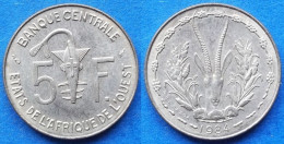 WEST AFRICAN STATES - 5 Francs 1984 "Gazelle" KM# 2a Federation Standard Coinage - Edelweiss Coins - Autres – Afrique