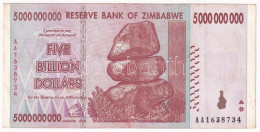 Zimbabwe 2008. 5.000.000.000D T:III Zimbabwe 2008. 5.000.000.000 Dollars C:F  Krause 84. - Sin Clasificación