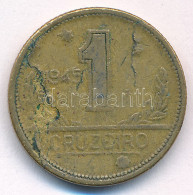 Brazília 1945. 1C Al-bronz Szignó Nélkül, Technológiai Hibás Veret (verőtő-repedés, Félrevert) T:F Brazil 1945. 1 Cruzei - Sin Clasificación