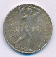 Csehszlovákia 1948. 50K Ag "Prágai Felkelés Harmadik évfordulója" T:XF Patina Czechoslovakia 1948. 50 Korun Ag "Third An - Non Classés