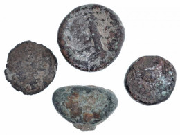 4db-os Vegyes Tisztítatlan ókori Réz- és Bronzpénz Tétel T:3 Patina 4pcs Of Various Uncleaned Ancient Copper And Bronze  - Sin Clasificación