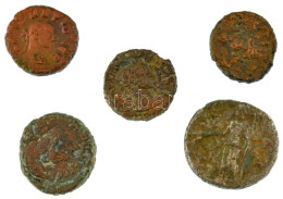 Római Birodalom / Egyiptom ~I-II. Század 5db-os Bronz érmetétel, Közte 1db (utólag?) Ezüstözött érme T:VF,F Roman Empire - Ohne Zuordnung