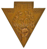 1938. "Munkás Testedző Egyesület - MTE 1908-1938" Bronz Gomblyukjelvény (29x28mm) T:AU - Non Classificati
