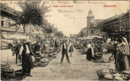 T2 1906 Kolozsvár, Cluj; Deák Ferenc Utca, Piac, Hajas Armin, Ajtai Albert üzlete. Lepage Lajos Kiadása / Market, Shops - Ohne Zuordnung