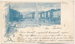 T2/T3 1903 Besztercebánya, Banská Bystrica; Tér, Szökőkút. Walther Adolf és Társai Kiadása / Square, Fountain. Posner és - Sin Clasificación