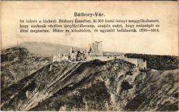 T2/T3 1917 Csejte, Csejthe, Cachtice; Cachticky Hrad / Schloss Ruine Cseyte / Báthory Erzsébet Vára. Lampl Gyula (Pöstyé - Non Classificati