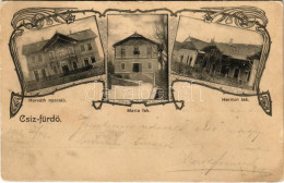 T3 1902 Csíz, Csízfürdő, Kúpele Ciz; Horváth Nyaraló, Mária Lak, Hermin Lak / Villas, Spa. Art Nouveau (kis Szakadás / S - Sin Clasificación