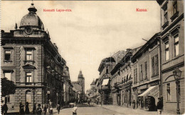 ** T2/T3 Kassa, Kosice; Kossuth Lajos Utca, Bradovka Gyula Ruha Festöde Vegyi Tisztító Intézete, üzletek / Street, Shops - Ohne Zuordnung