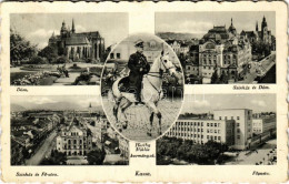 * T2/T3 1939 Kassa, Kosice; Horthy Miklós Kormányzó, Színház és Dóm, Fő Utca, Főposta / Theatre, Cathedral, Street, Post - Unclassified