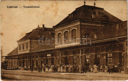 T3/T4 1916 Lipótvár, Újvároska, Leopoldov; Vasútállomás. Vasúti Levelezőlapárusítás 3111. / Railway Station + "ZSOLNA-GA - Ohne Zuordnung