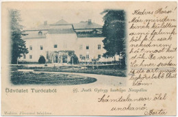 T2/T3 1900 Necpál, Necpaly (Túrócszentmárton, Martin); Ifj. Justh György Kastélya. Moskóczi Ferencné Kiadása / Castle (E - Unclassified