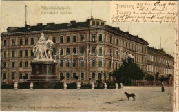 T2/T3 1900 Pozsony, Pressburg, Bratislava; Krönungshügelplatz / Koronázási Domb Tér / Square, Monument (fl) - Ohne Zuordnung