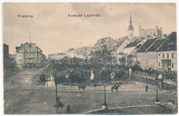 T4 1915 Pozsony, Pressburg, Bratislava; Kossuth Lajos Tér, Villamos, Vár / Square, Tram, Castle (b) - Ohne Zuordnung