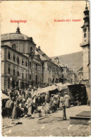 T4 1913 Selmecbánya, Banská Stiavnica; Kossuth Tér, Kolos Leánynevelő Intézet Zárdája, Piac, Singer Ignátz, Grohmann Gyu - Non Classificati