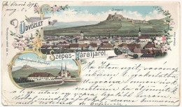 T3 1898 (Vorläufer) Szepesváralja, Spisské Podhradie; Látkép, Templom és Püspökilak Szepeshelyen / General View, Church  - Ohne Zuordnung