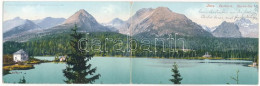 T2/T3 1905 Tátra, Magas-Tátra, Vysoké Tatry; Csorba-tó. 2-részes Kihajtható Panorámalap / Strbské Pleso - 2-tiled Foldin - Non Classés