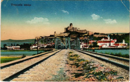 ** T3 Trencsén, Trencín; Vasúti Híd, Vár. Vasúti Levelezőlapárusítás 28-1917. / Railway Bridge, Castle (EK) - Non Classés