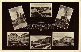 ** T2/T3 Ungvár, Uzshorod, Uzhhorod, Uzhorod; Mozaiklap / Multi-view Postcard (felületi Sérülés / Surface Damage) - Sin Clasificación