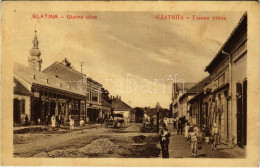 T2/T3 Szlatina, Slatina; Glavna Ulica / Fő Utca, üzletek. Danila M. Hrnjaka Kiadása / Main Street, Shops (EK) - Ohne Zuordnung