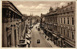 * T2/T3 1939 Zagreb, Ilica, Pokuctvo / Street, Automobile, Trams, Shops (EK) - Ohne Zuordnung