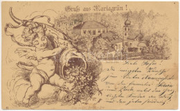 T2/T3 1885 (Vorläufer!) Graz, Mariagrün, Kirche. Verlag Von Carl Tendler / Church. Art Nouveau Early Postcard (fl) - Unclassified