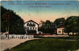 * T3 1927 Gumpoldskirchen, L. Kohl's Meierei Und Restaurant Richardhof, Sommer Und Winter Geöffnet (EK) - Unclassified