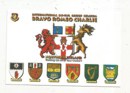 Cp , Carte QSL 4 Pages,  BRAVO ROMEO CHARLIE, International DX - SWL Group Belgium, NORTHERN IRELAND, Blasons,  2 Scans - Radio Amatoriale