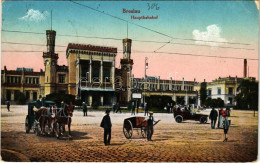 * T2/T3 1920 Wroclaw, Breslau; Hauptbahnhof / Railway Station, Automobile (EK) - Unclassified