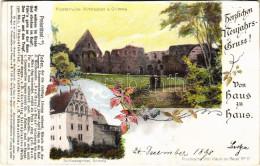 * T3 1898 (Vorläufer) Grimma, Klosterruine Nimbschen, Schlossgiebel. Herzlichen Neujahrs Gruss! Von Haus Zu Haus / New Y - Non Classés