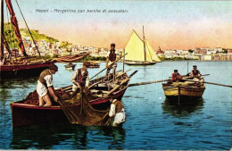 ** T2 Naples, Napoli; Mergellina Con Barche Di Pescatori / Fishing Boats, Fishermen - Non Classés