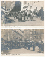 ** Roma, Rome; - 2 Db RÉGI Város Képeslap / 2 Pre-1945 Town-view Postcards: Campo Di Fiori - Non Classificati