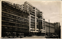 T2/T3 1940 Bucharest, Bukarest, Bucuresti, Bucuresci; Hotel Ambasador, Tram, Automobiles. Photo (fa) - Ohne Zuordnung