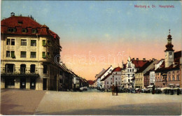 ** T1 Maribor, Marburg A. D.; Hauptplatz / Main Square , Cafe Theresienhof, Market - Zonder Classificatie