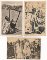 * Eritrea - 3 Db Régi Afrikai Folklór Képeslap / Eritrea - 3 Pre-1945 African Folklore Postcards - Unclassified