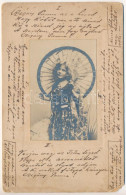 * T3/T4 1900 Kislány ázsiai Ruhában. Czigány Panna (Czinka Panna) Vers / Girl In Asian Style Dress (16,5 X 10,5 Cm) (EM) - Sin Clasificación