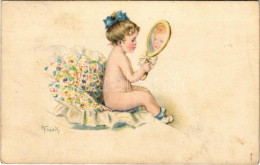 T2/T3 1918 Kislány Tükörrel / Little Girl With Mirror. WSSB No. 5450. S: E. Frank - Ohne Zuordnung
