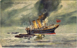 ** T2/T3 Angriff Eines Unterseebootes / WWI Austro-Hungarian Navy, K.u.K. Kriegsmarine Art Postcard, Attack Of A Submari - Unclassified