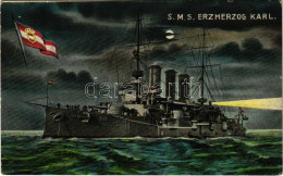 ** T2/T3 SMS ERZHERZOG KARL Osztrák-magyar Haditengerészet Pre-dreadnought Csatahajó Este. G. Fano Pola, 1908/9. No. 11. - Sin Clasificación